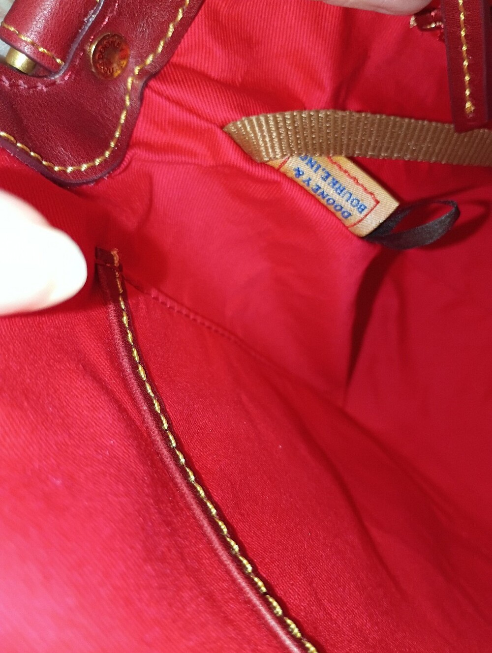 Dooney domed Florentine satchel in Bordeaux - Picture 16 of 17